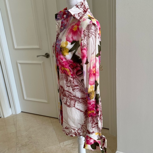 Italian Couture “GFFERRE” Bellissimo Floral Artsy Blouse - Picture 5 of 15
